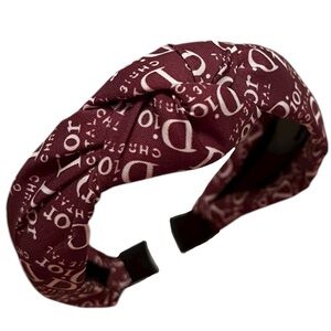 Designer Inspired Logo Burgundy Headband